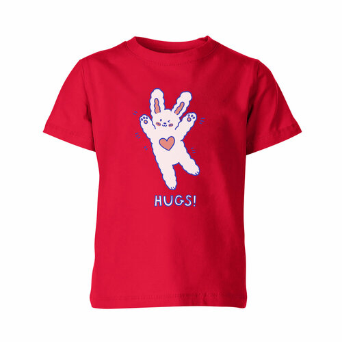 Футболка Us Basic, размер 4, красный детская футболка милый кролик с фонариком 152 синий