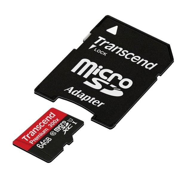 Карта памяти Transcend microSDXC UHS-I U1 (60/10MB/s) 64GB + ADP
