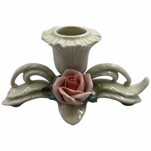 Подсвечник Роза фарфор лепка 1980-1990 гг Германия скол 1860₽