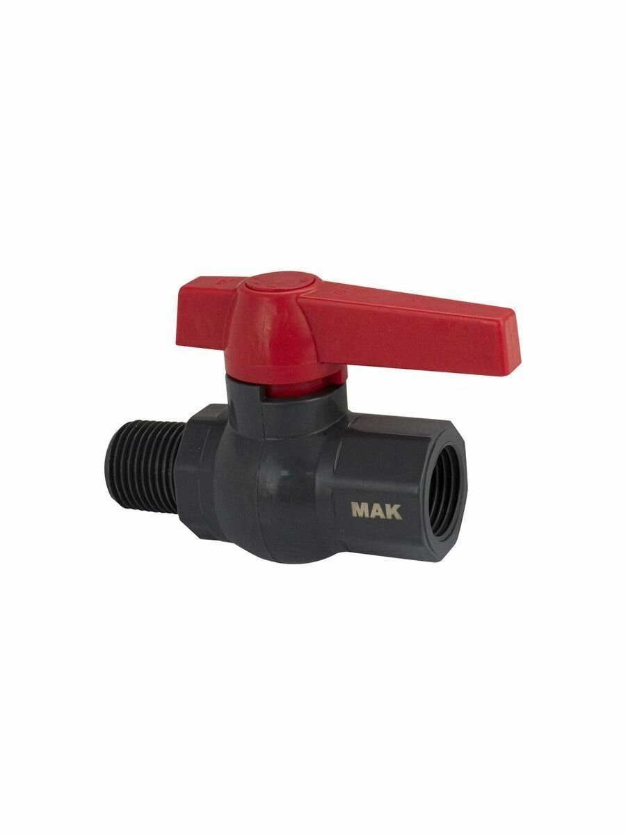 фото Кран шаровый резьбовой 2шт. - 1/2" п/м из АБС - пластика