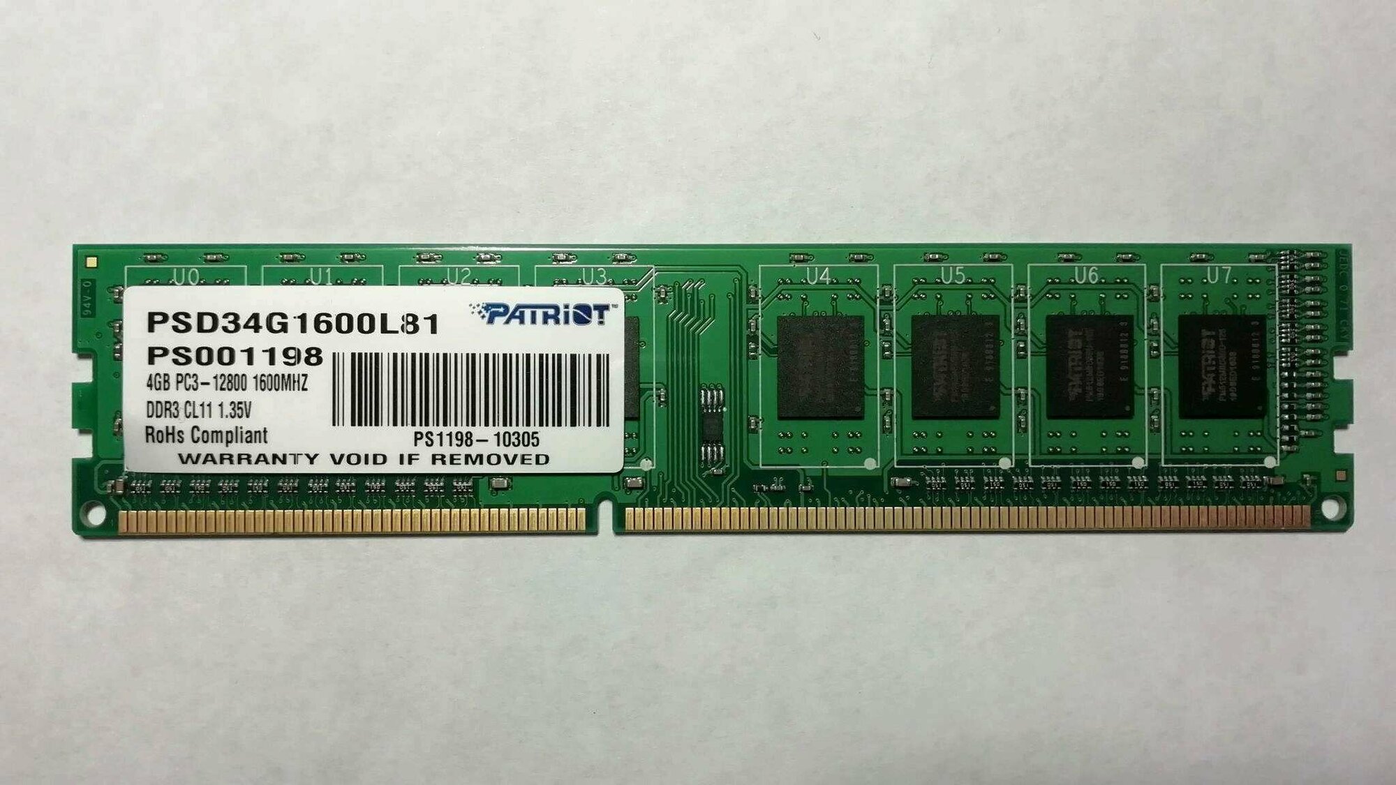 PATRIOT DDR3L PSD34G1600L81 4GB - фото №11