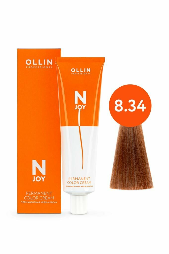Ollin N-JOY крем-краска для волос 8/34 светло-русый золотисто-медный 100мл