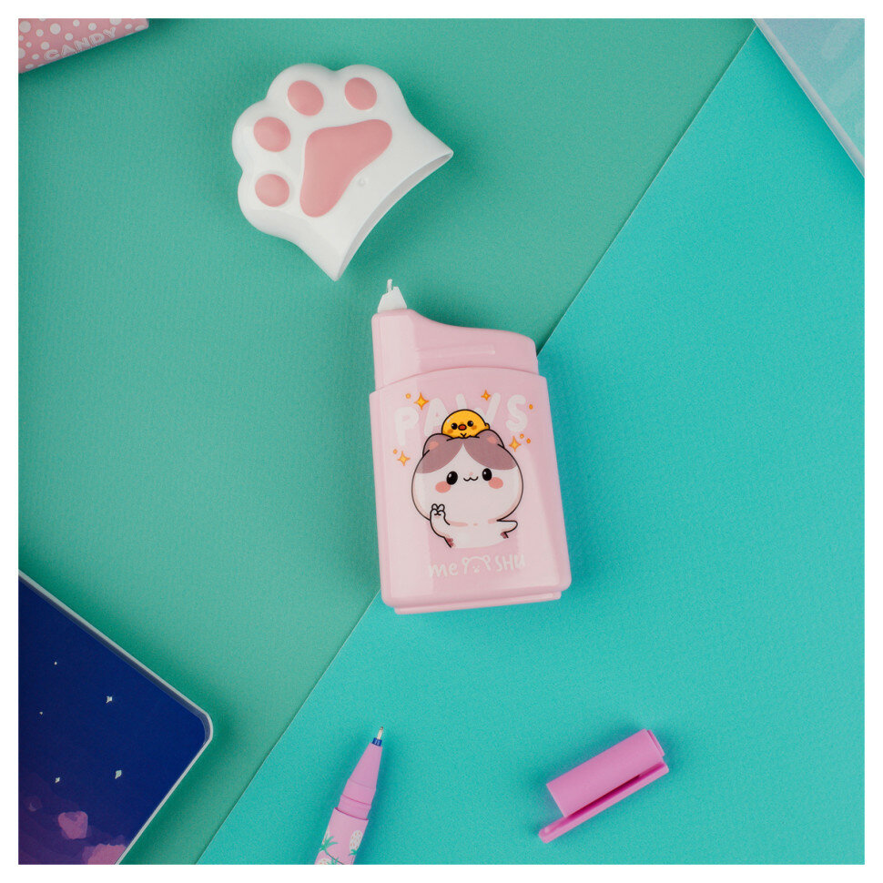Корректирующая лента MESHU "Paw", 5мм*12м, пвх-бокс, европодвес, 359575