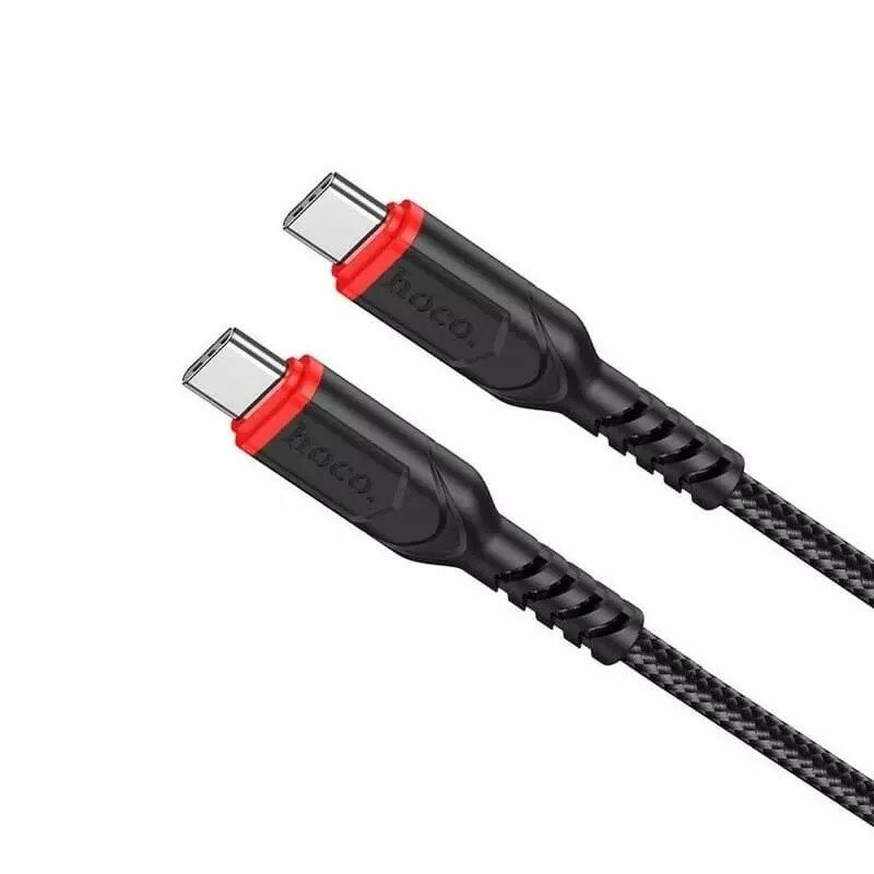 Usb Кабель-зарядка Type-C на Type-C Hoco X59 3A 60W 1м в тканевой оплетке черный