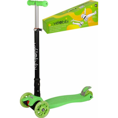 VELOBIBI 3-х колесный складной зелёный 571378-87 см светящиеся колеса СМК-0373 ПП-00198457 2646₽