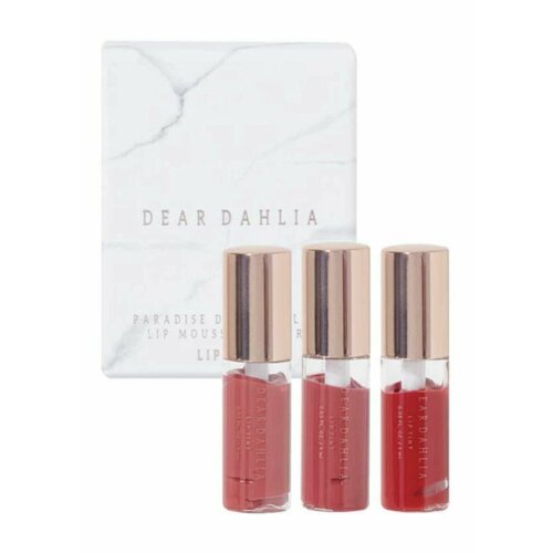 Dear Dahlia Мини набор из 3 муссов для губ Paradise Dream Mini Velvet Lip Mousse TRIO оттенки TEDDY , LADYBUG , SANGRIA