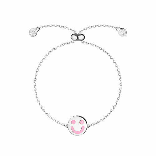 Браслет WANNA?BE!, эмаль, серебристый, розовый