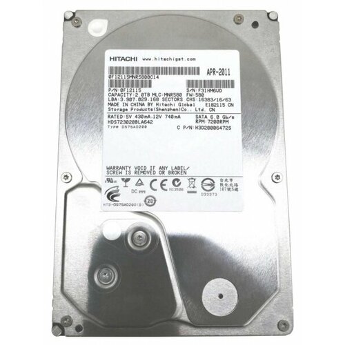 Жесткий диск Hitachi H3D20006472S 2Tb SATAIII 35 HDD 11840₽