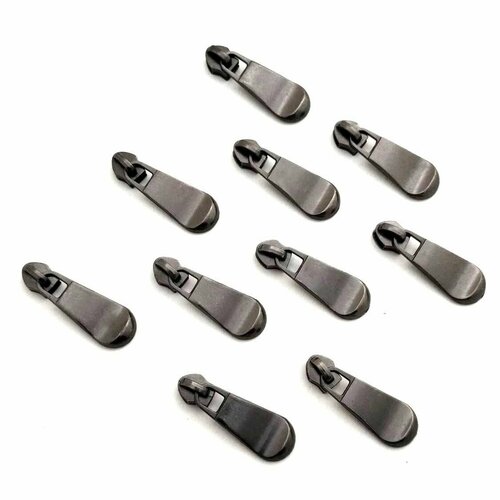 Бегунок Тип 5 10 шт на витую пластиковую молнию без фиксатора черный никель 310₽