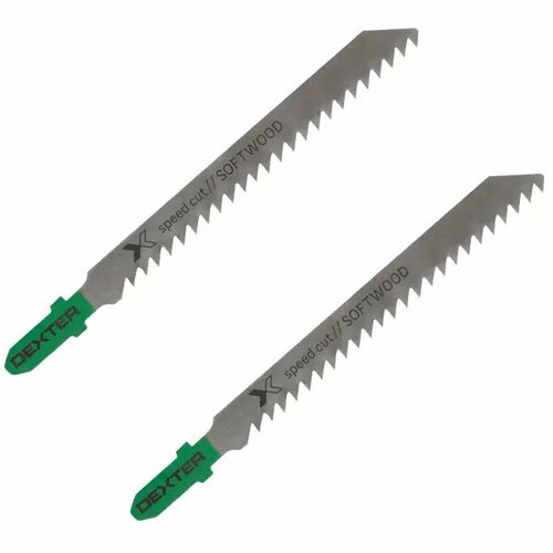 Пилка для электролобзика по дереву Dexter T101D быстрый рез 76 мм 2 шт 699₽