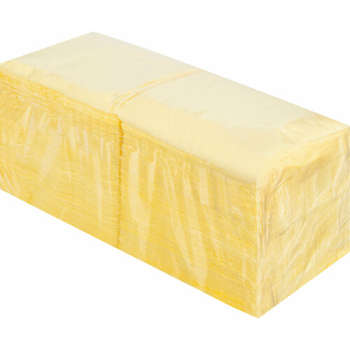 салфетки бумажные luscan profi pack 24х24 см желтые 1 слойные 400 штук в упаковке Салфетки Luscan Profi Pack пастель желтые, 400 листов, 1 пачка, бесцветный