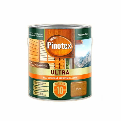 Лазурь защитная влагостойкая для древесины PINOTEX ULTRA орегон 2,5 л pinotex ultra 2 5 л палисандр