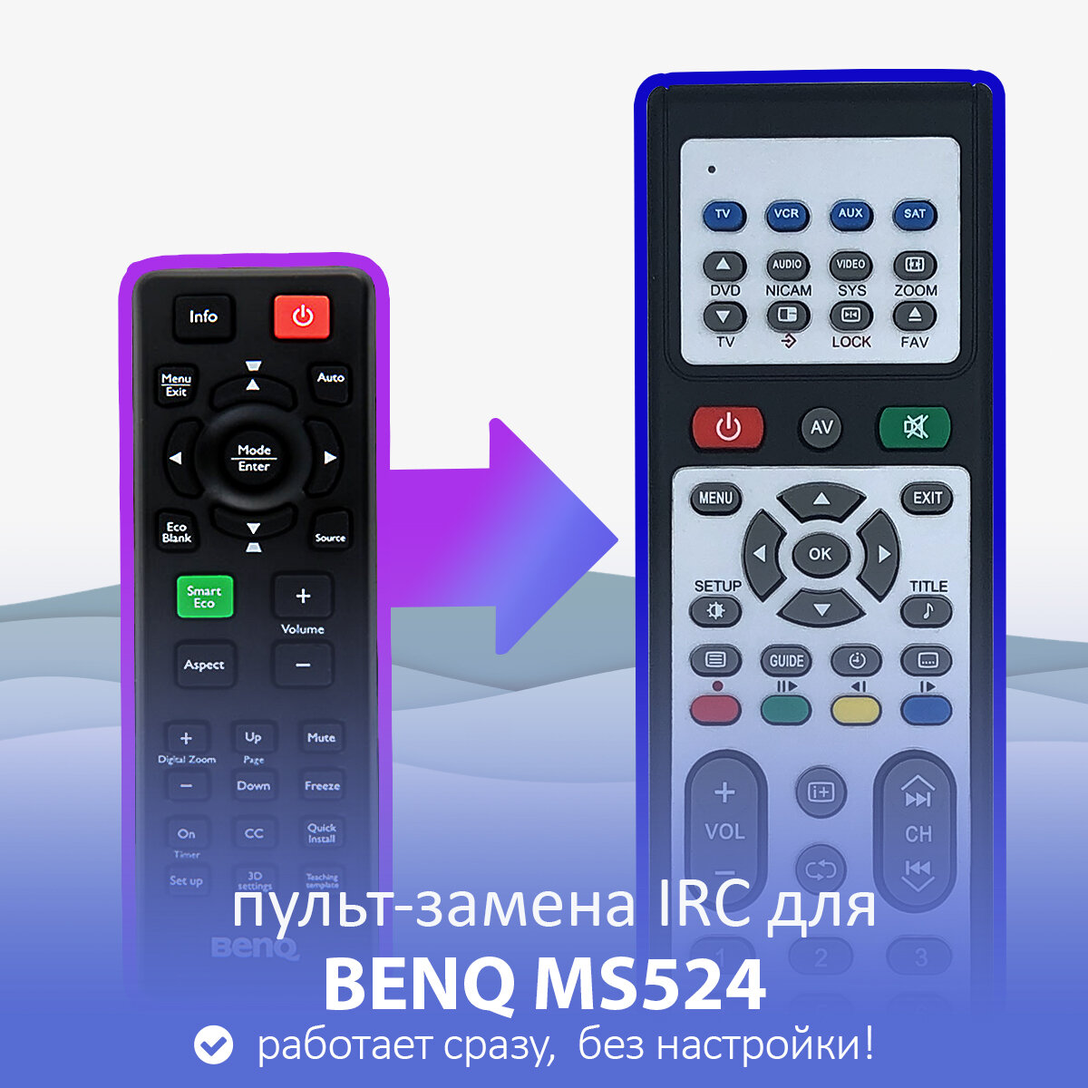 Пульт-замена для BENQ MS524