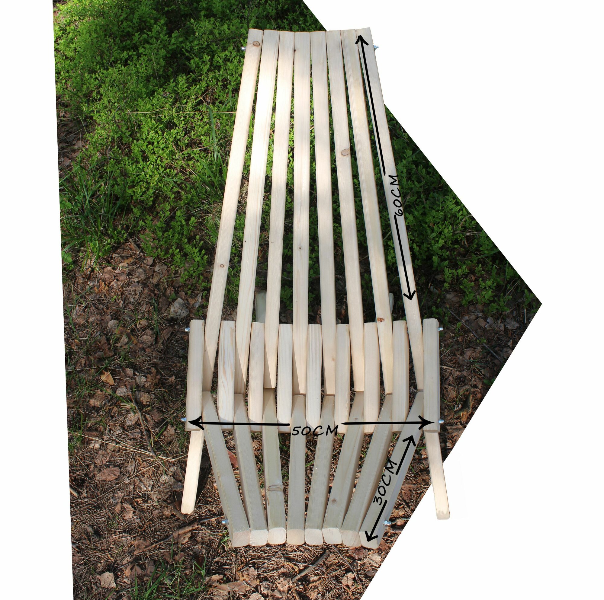 Складное садовое кресло, складной стул "Кентукки" из соснового массива, 1шт - фотография № 7