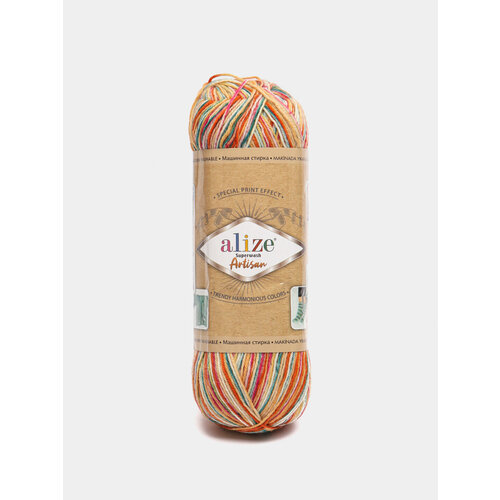 Пряжа Alize Superwash Artisan, Цвет Терракотовый пряжа alize superwash comfort socks 75% шерсть 25% полиамид 420 м 100 гр 7654 1 шт