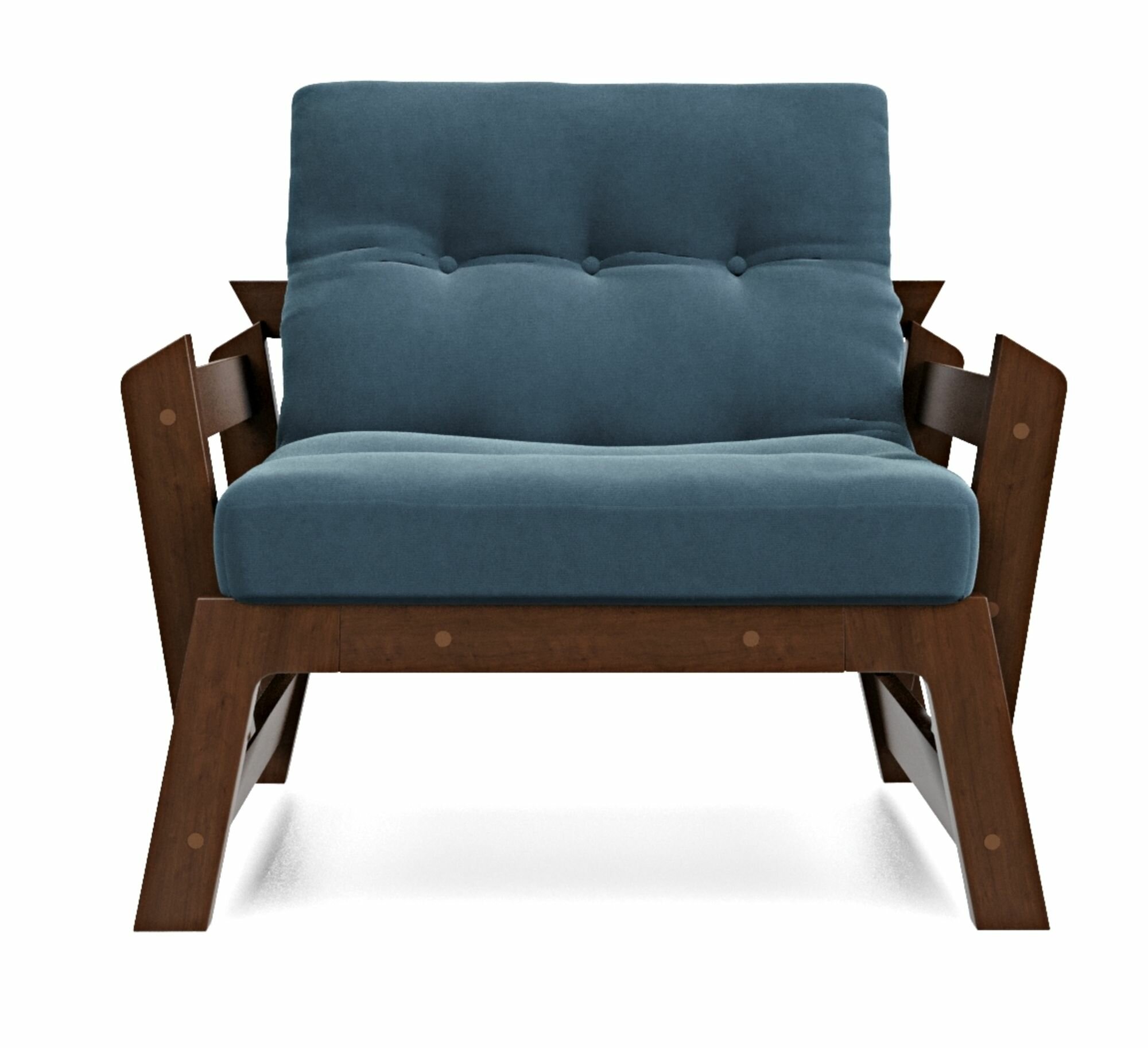 фото Кресло Мод-С, зеленый-сосна, велюр, массив дерева, с подлокотниками, садовое, на дачу, скандинавский лофт