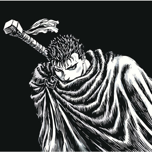 Картина по номерам Берсерк Berserk манга аниме: Гатс чб