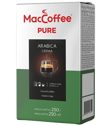 Кофе молотый MacCoffee Pure Arabica Crema 250г в/у Италия