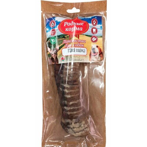 Родные корма 1 шт лакомство для собак трахея говяжья целая сушеная в дровяной печи (5 шт)