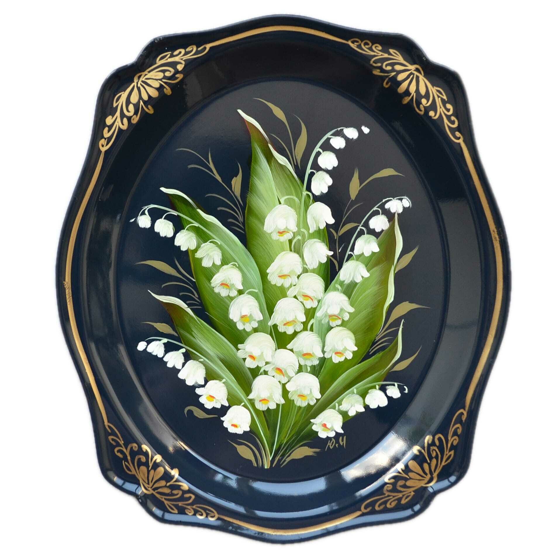 фото Жостовская фабрика декоративной росписи Жостовский поднос декоративный, размер 20х17 см (A3), металлический