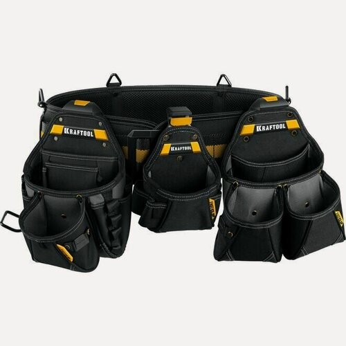 Изображение товара Пояс монтажника, KRAFTOOL KBS-5 в комплекте: пояс монтажника, подтяжки и 3 сумки