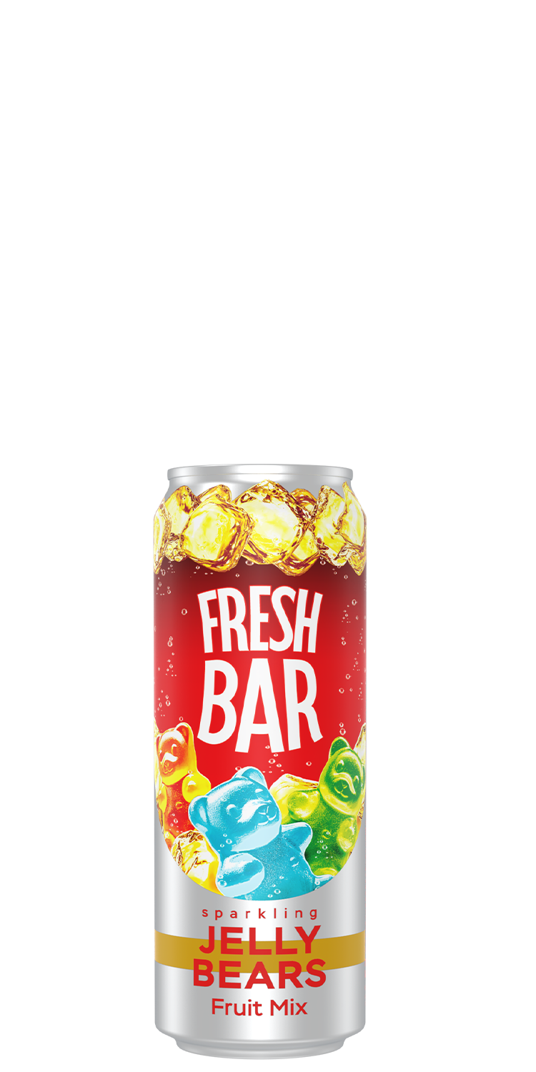 Газированый напиток Fresh Bar Jelly Bears/Мармеладные Мишки 0,48 12 штук ( банка )