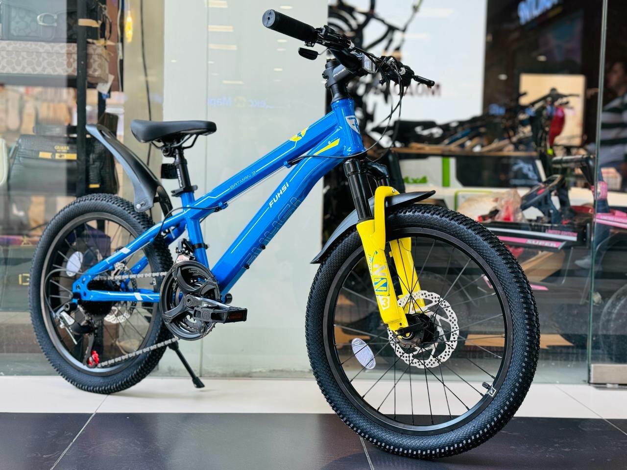 Велосипед горный скоростной FUNSI 602 21s 20' дюймов / детский, мужской и женский для прогулки / скоростной, спортивный велик синий