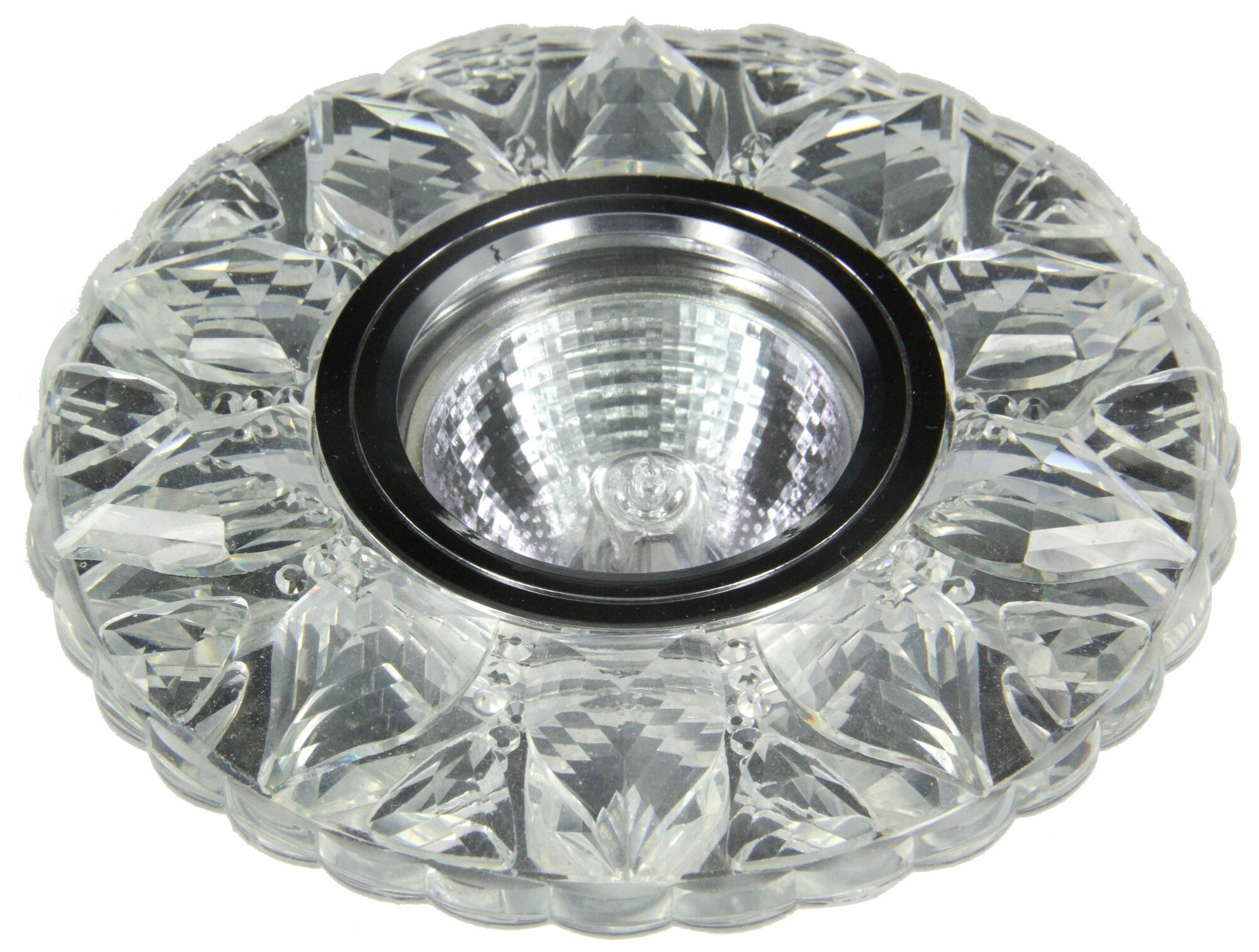 фото Точечный встраиваемый светильник De Fran хром/белый ажур SMD/MR16 4000K FT1048