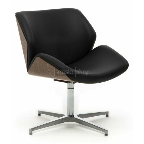 Конференц-кресло Charm CHARMB Wood Nut Rio Black задняя спинка дерево орех черная натуральная кожа 115830₽