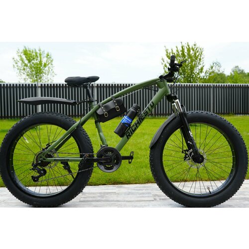 Велосипед горный Фэтбайк Fatbike Richiesto 26 На спицах Взрослый Подростковый Рама 21 зеленый 3310000₽