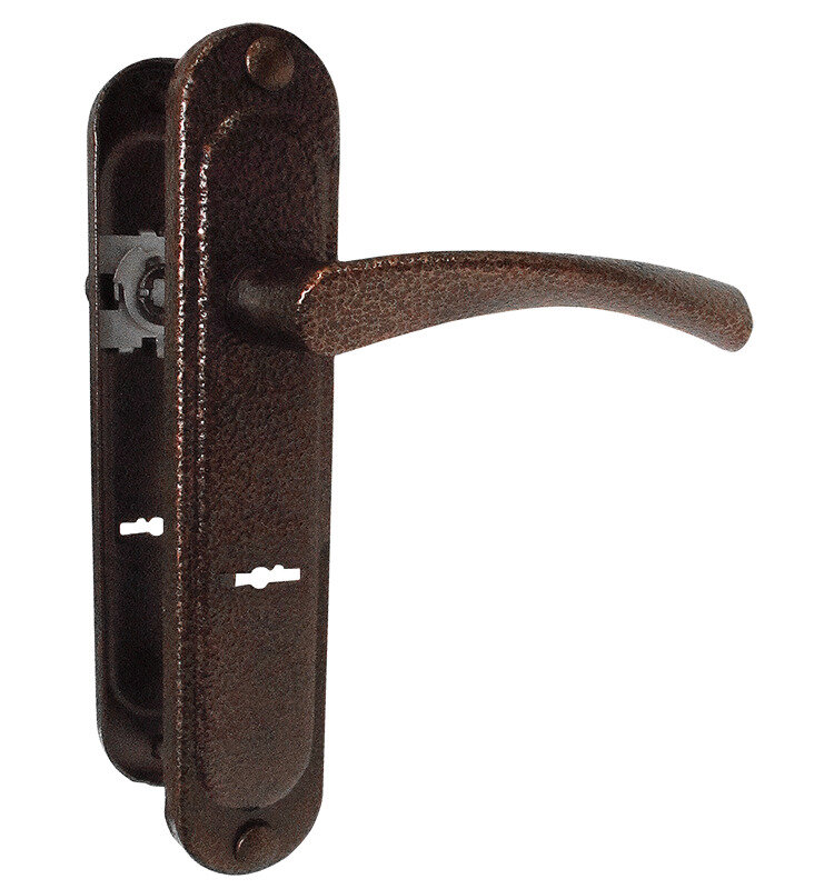 фото Ручка дверная на планке РДП 2-023-77С- АМ -антик медь, стяжка