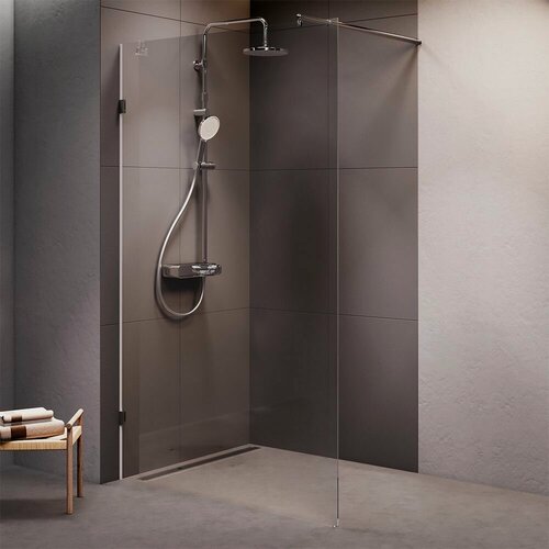 Изображение товара Душевая перегородка AM.PM X-Joy, 120x195, стекло прозрачное, фурнитура матовый хром