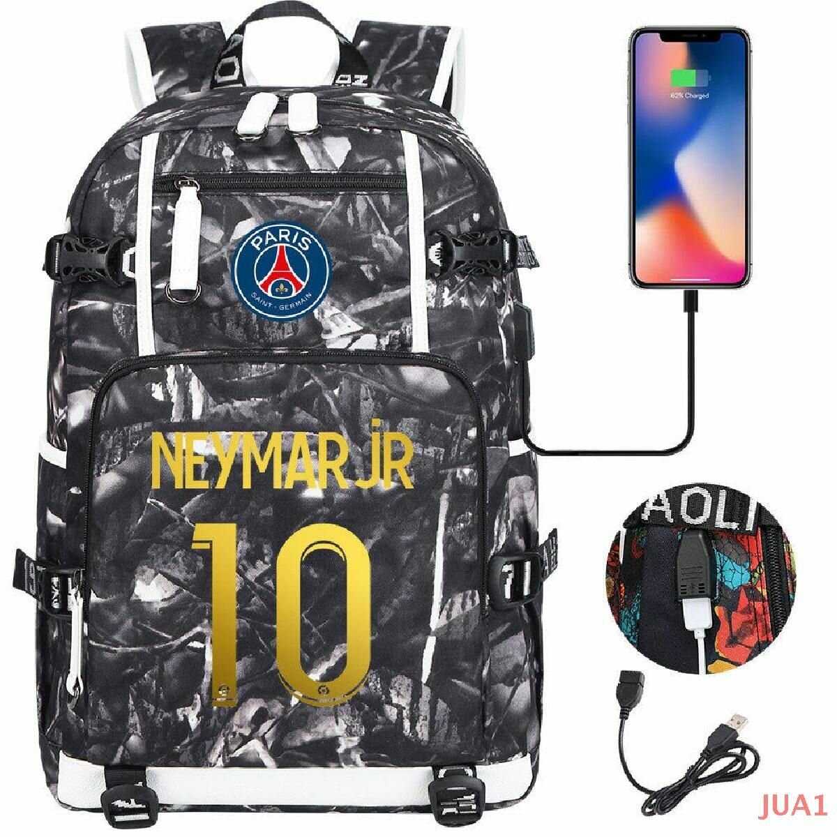 Школьный рюкзак Football Neymar. с зарядкой USB для ноутбука