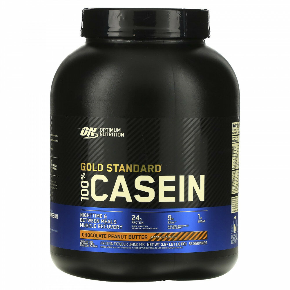 Optimum Nutrition, Gold Standard® 100% Casein, со вкусом шоколада и арахисовой пасты, 1,8 кг (3,97 фунта)