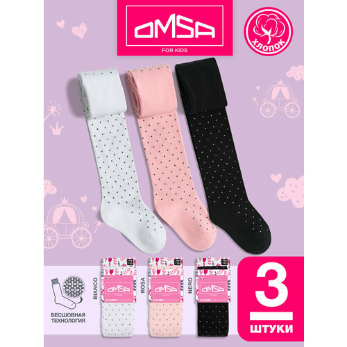 фото Колготки omsa, 3 шт., размер 116-122/18-19, мультиколор