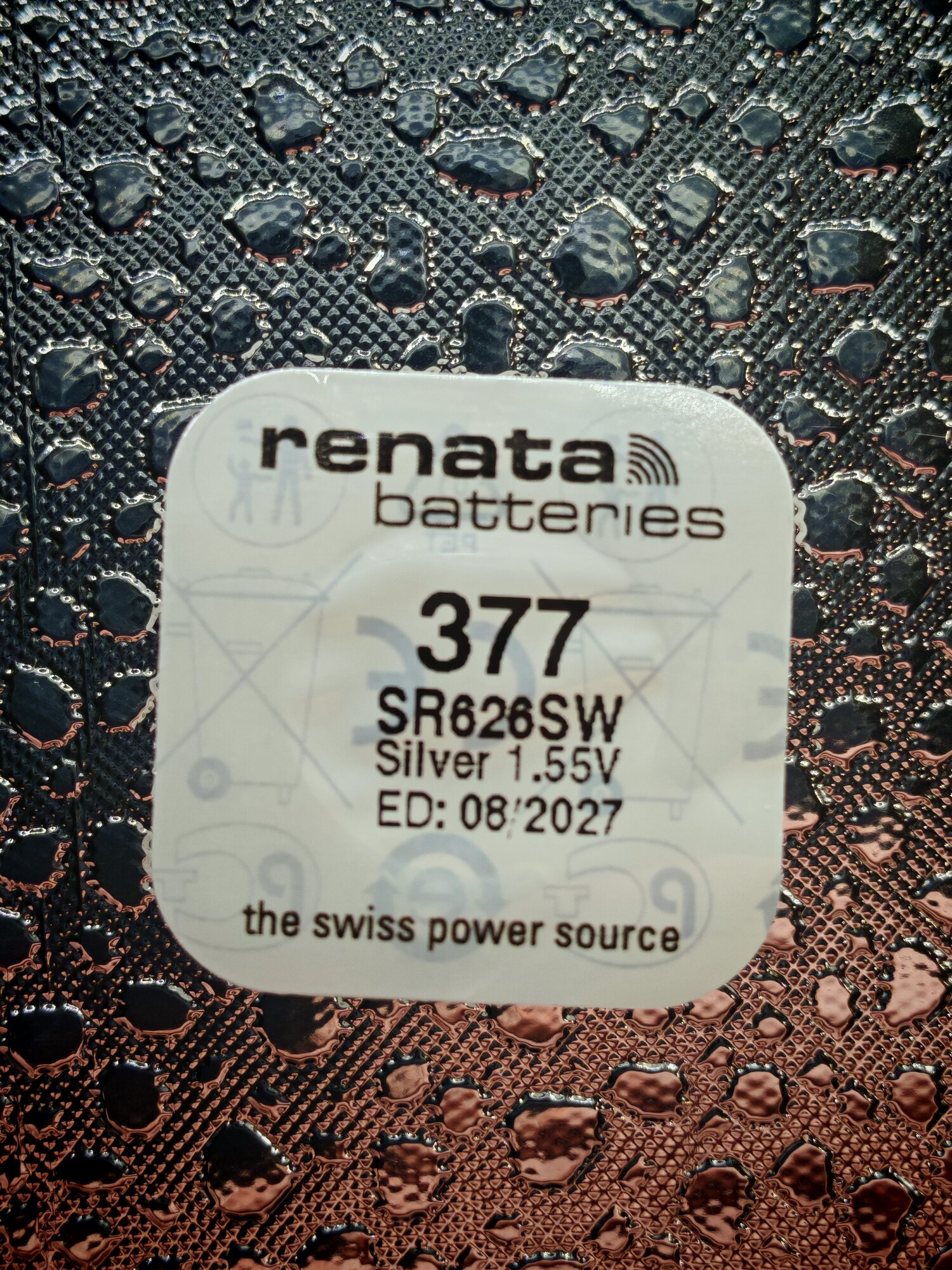 Батарейка Renata SR626SW для часов, литиевая, 1.55 V, 26 mAh (2 шт) — фото 1