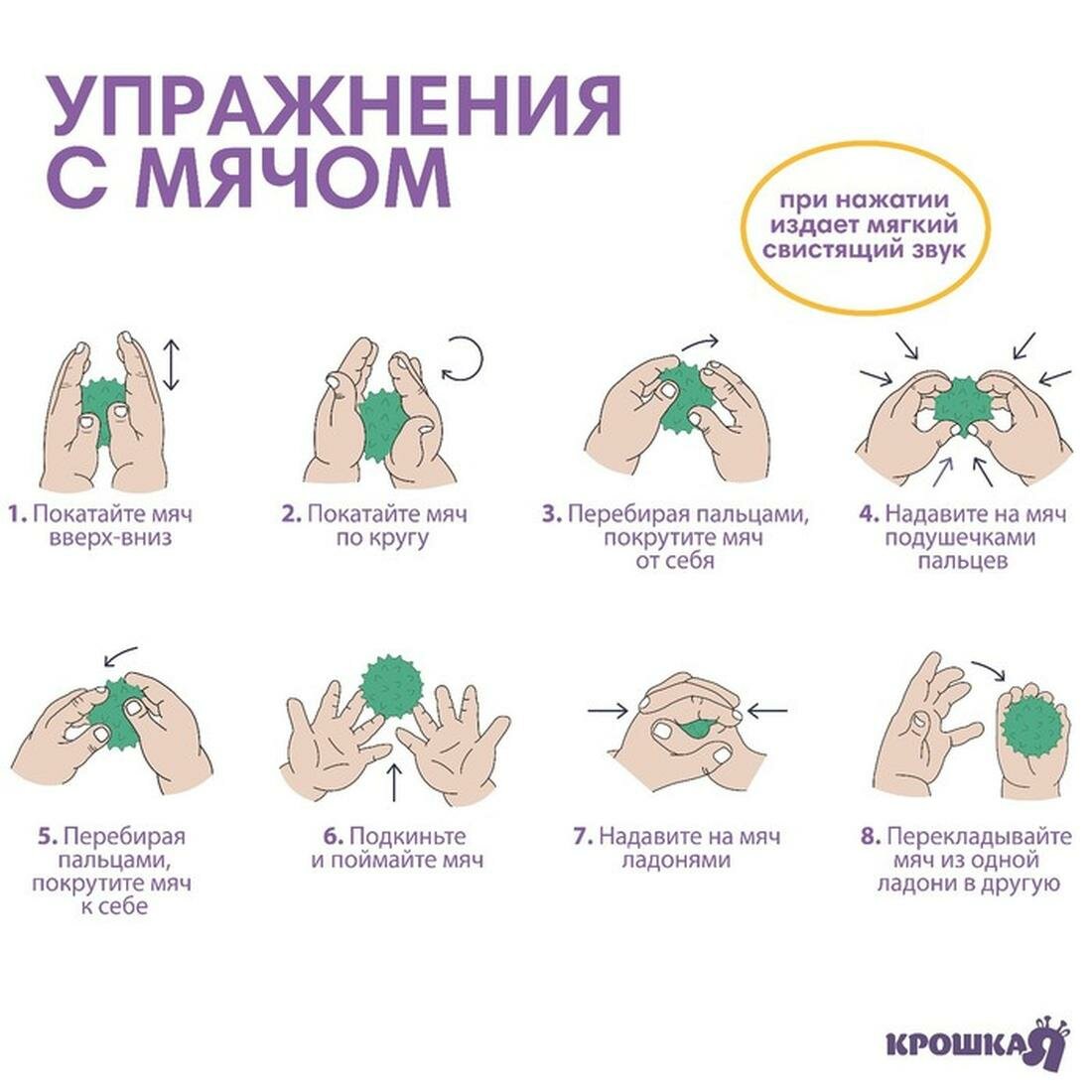 Набор развивающих тактильных мячиков «В мешочке», с пищалкой, 6 шт, Крошка Я — фото 1