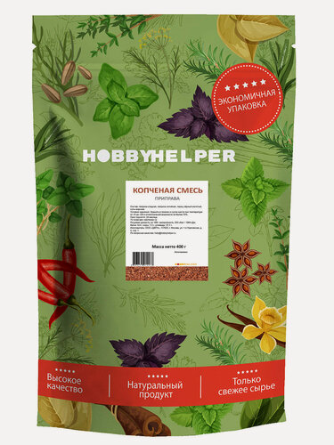 Изображение товара Приправа Копченая смесь HOBBYHELPER дой пак 400г