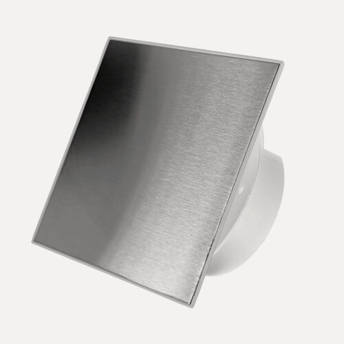 Изображение товара Вытяжной тонкий вентилятор SlimVent МV 100, металл квадрат нержавеющая сталь шлифованная