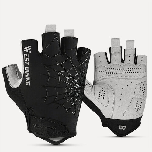 Изображение товара Перчатки велосипедные West Biking, без пальцев, черные, размер M