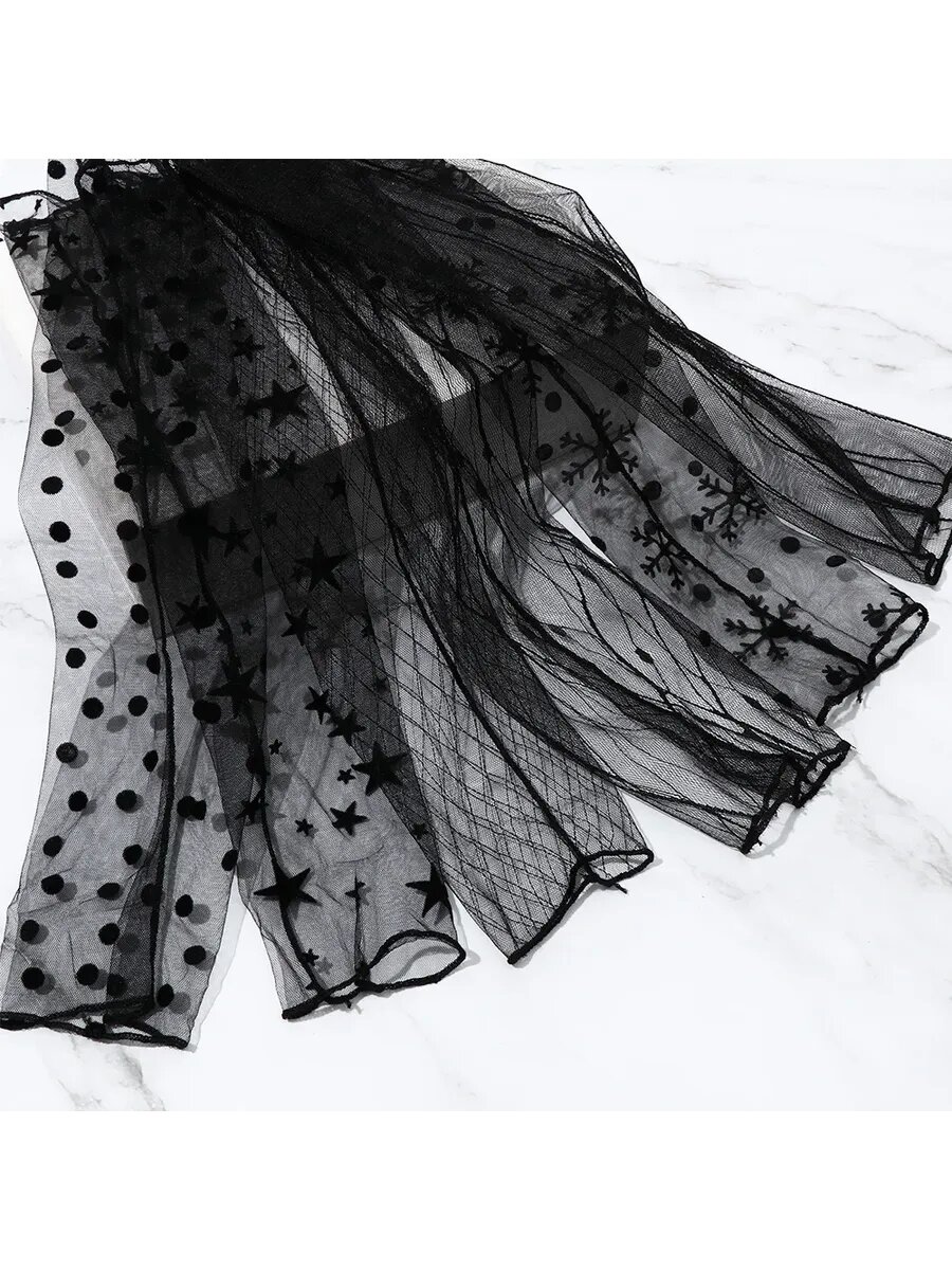 Митенки - рукав в сетку банты белые — фото 1