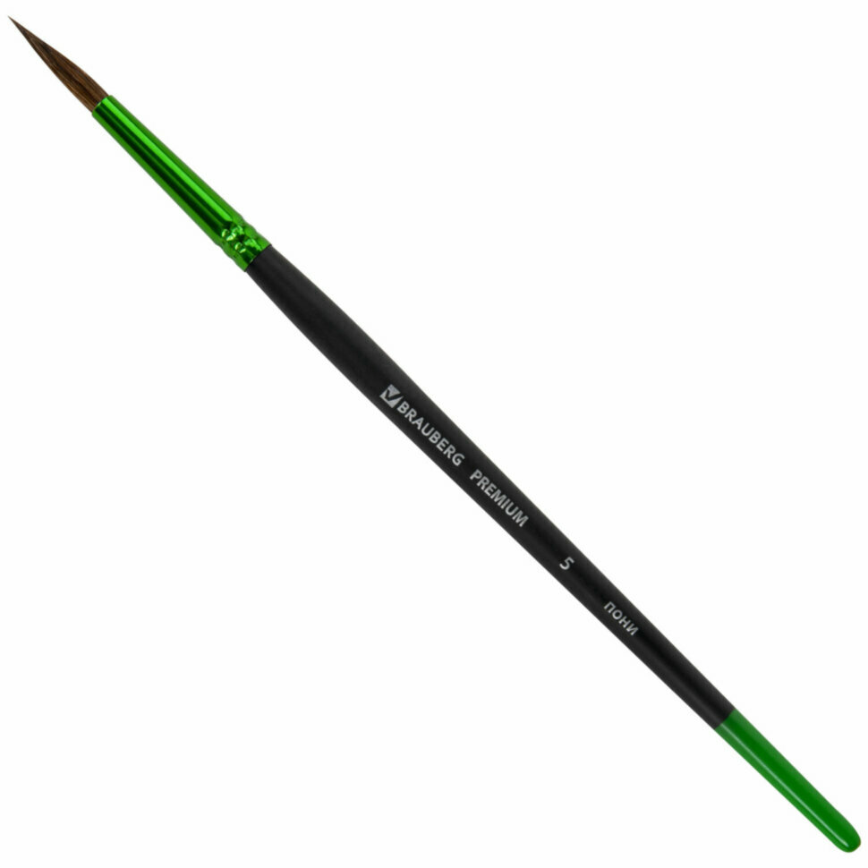 Кисть из ворса пони № 5, BRAUBERG PREMIUM, 200984, 30 шт, 200984