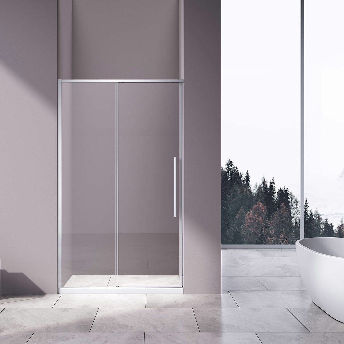 Душевая дверь Vincea slim-n vds-4sn110cl, 1100, хром, стекло прозрачное vds-4sn110cl