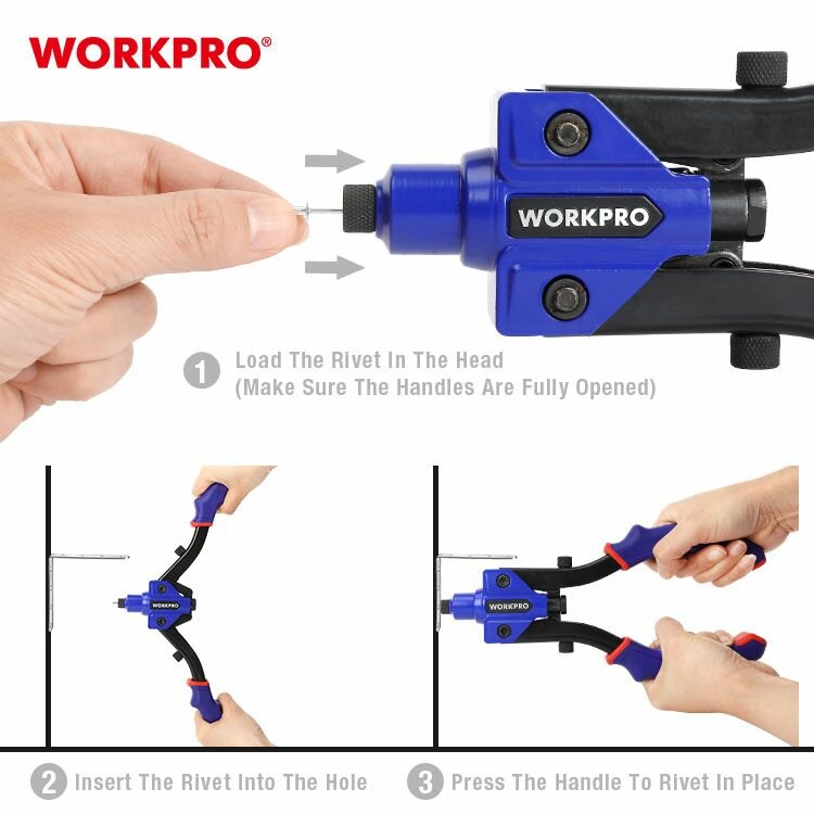 Заклепочник двуручный 250 мм для высоких нагрузок, WORKPRO — фото 1