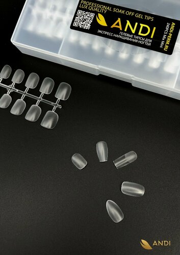 Изображение товара ANDI Гелевые типсы для наращивания набор короткие, 240 штук