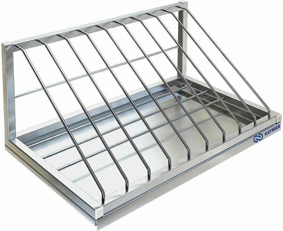 Полка открытая кухонная Kayman ПНД-9. с секциями для досок 9 шт. нагрузка до 20 кг. 60*35*27 см