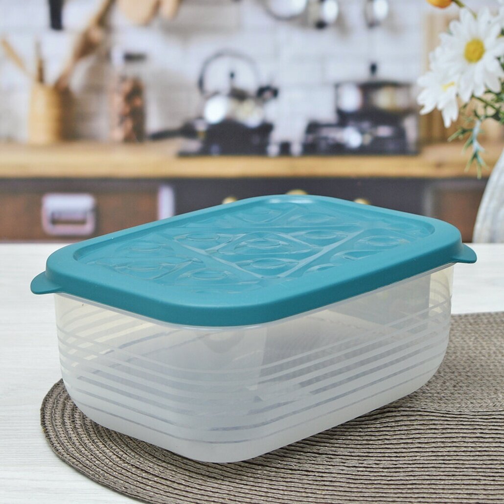 Контейнер прямоугольный  Flexo  1 9 л для заморозки и СВЧ  пластик  зеленый