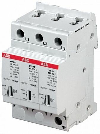 OVR T2 3L 40 275 P TS 2CTB803853R2500 Ограничитель импульсных перенапряжений ABB УЗИП