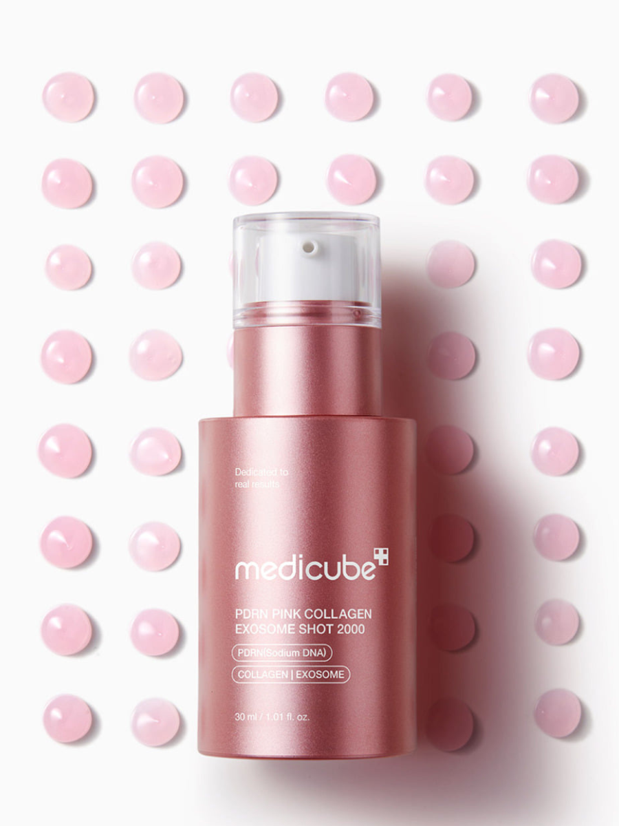 Разглаживающая сыворотка для лица со спикулами и пдрн Medicube PDRN Pink Exosome Shot Serum 2000 — фото 1