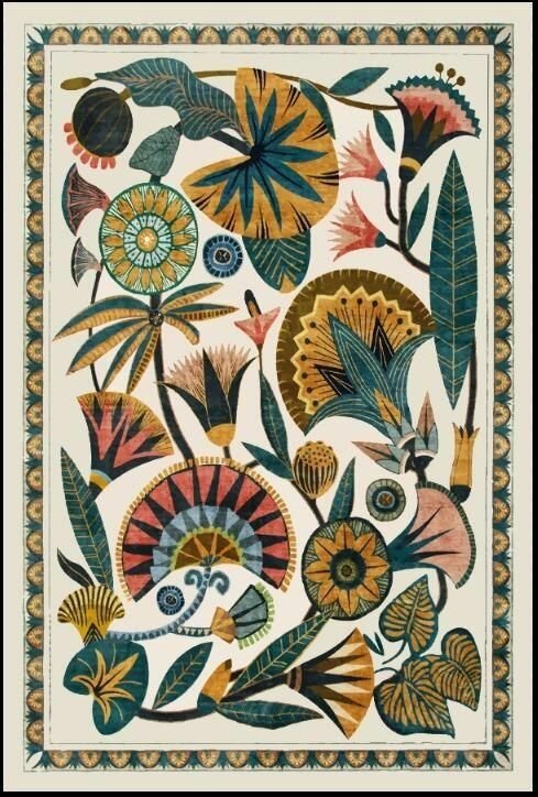 Ковер безворсовый на пол Lante Jungle 120x180 см хлопок бамбук